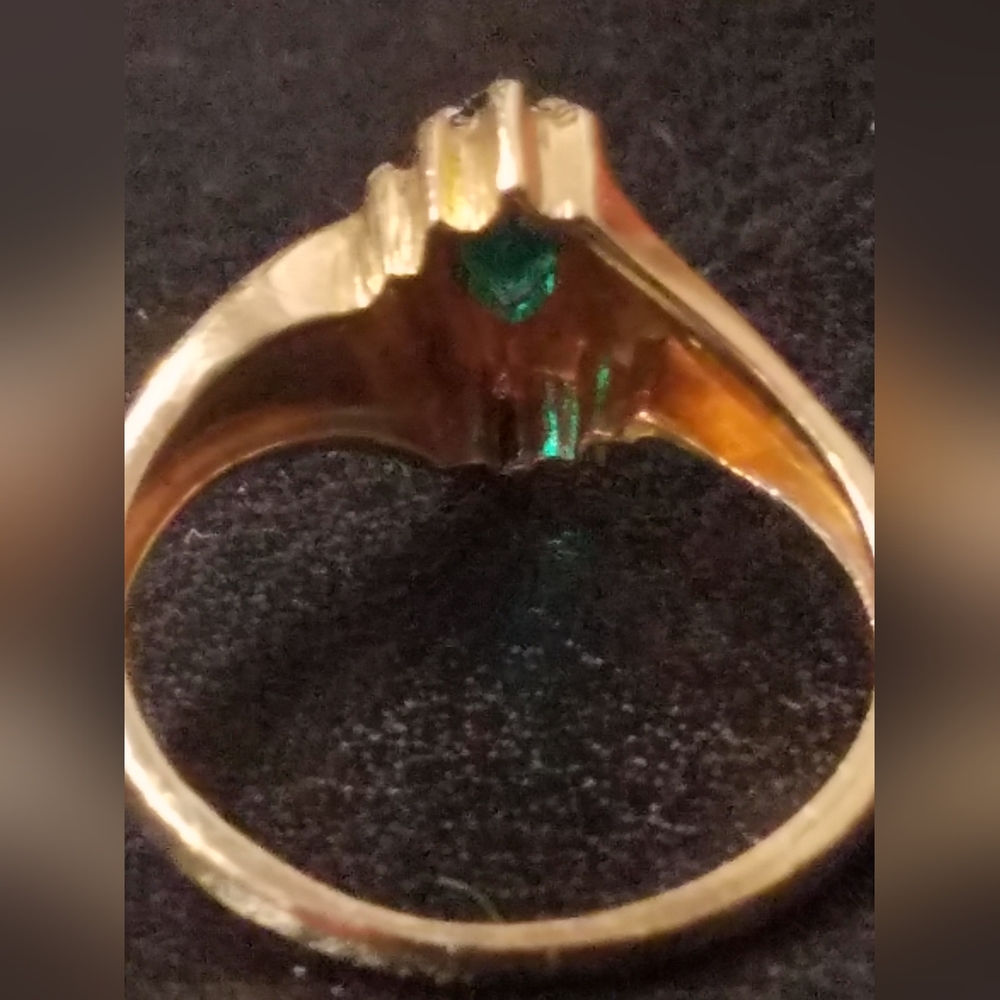 Lab Created Emerald Ring - Picture 7 of 7